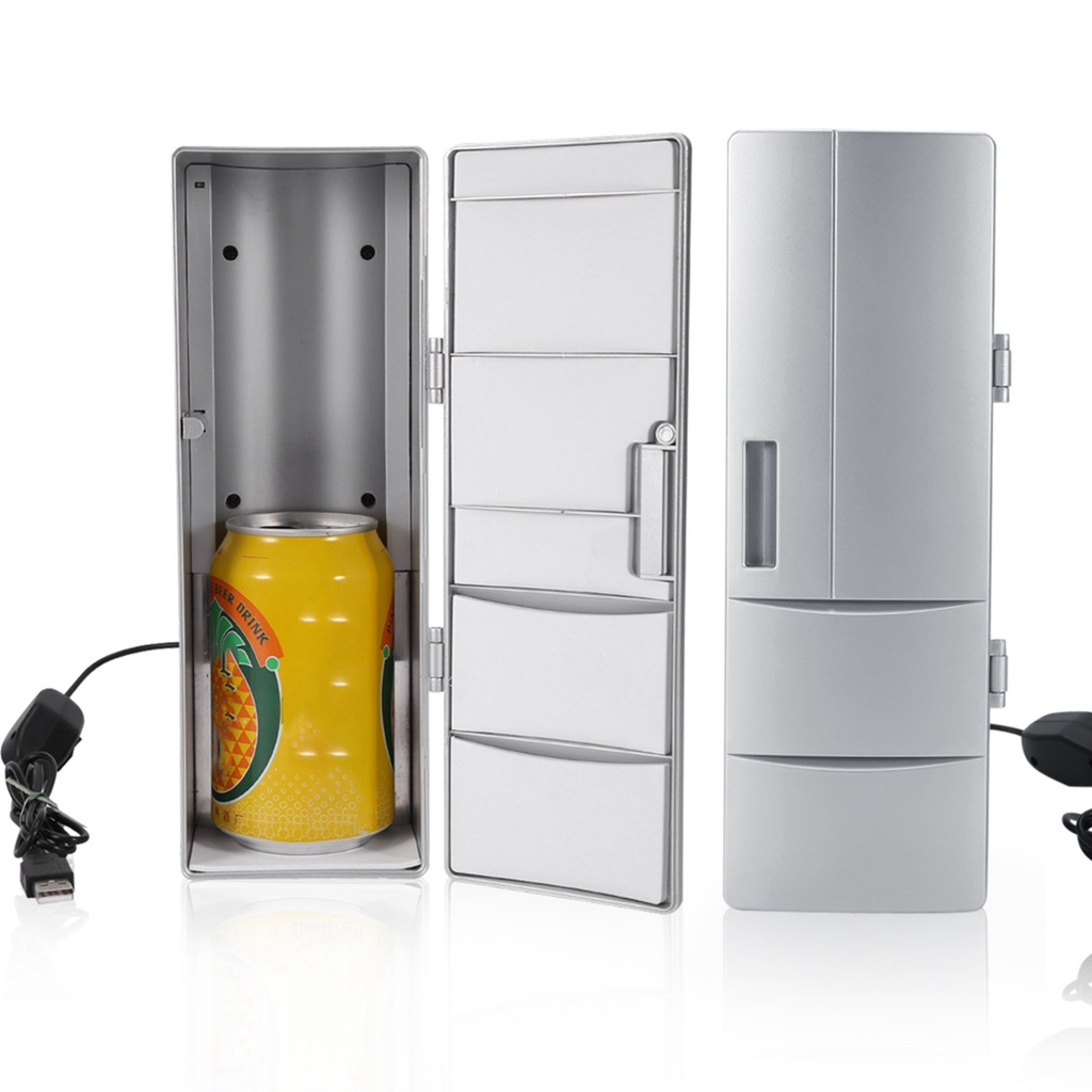 Có thể bán buôn Nhỏ gọn Mini USB Tủ lạnh đông Lon Uống Bia Làm mát Ấm hơn Sử dụng trên Ô tô Du lịch Hàng giao ngayVirgina056
