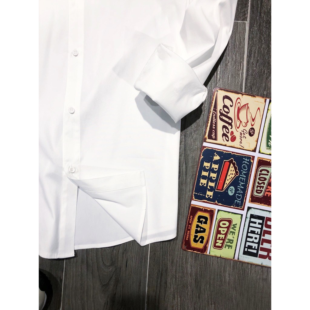 Áo Sơ Mi Trắng Phối Chữ Polite Man Dáng Ôm Nhẹ Sơ Mi Nam Dài Tay Trắng Cổ Bẻ Cotton Thái Chống Nhăn Chống Xù | BigBuy360 - bigbuy360.vn