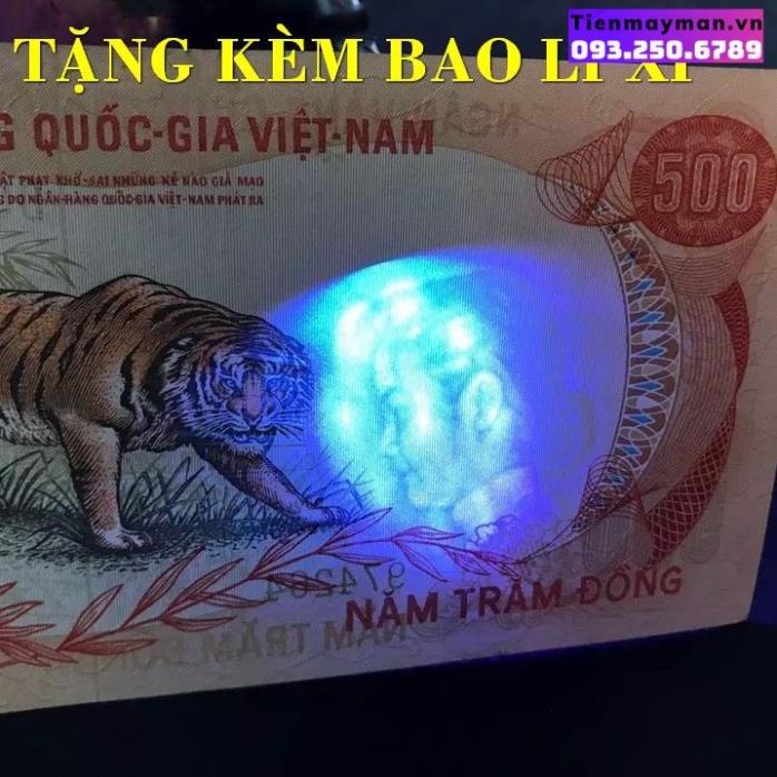 Tờ tiền lì xì hình con hổ 500 đồng xưa lì xì năm Nhâm Dần tài lộc cùng bao lì xì siêu kute, Quà Tết 2022