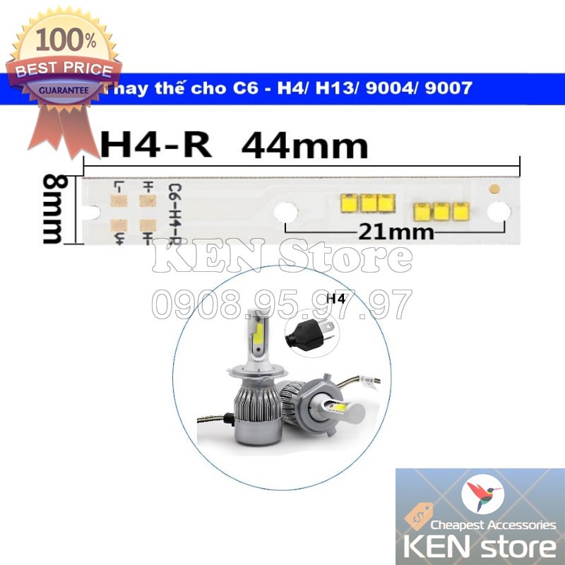 Chip led, nhân led ZES thay thế cho bóng đèn led pha C6-H1 H4 H7 H11 HB3 HB4...