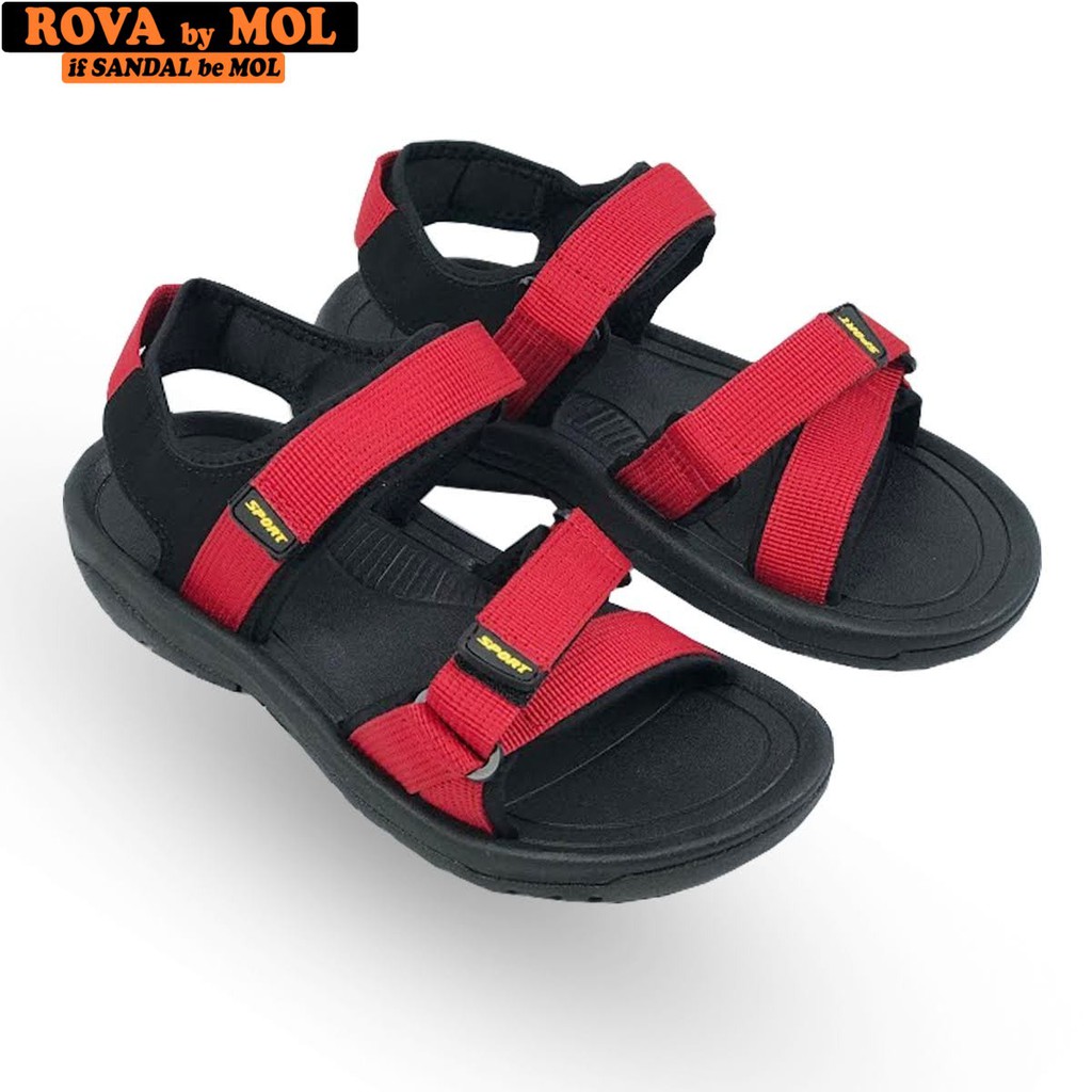 Giày sandal nam quai chéo vải dù có quai hậu cố định mang đi học đi biển du lịch hiệu Rova RV873G