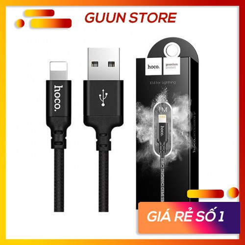 dây sạc điện thoại iphone chính hãng HOCO X14 dài 1M, cáp sạc lightning Guun Store CSHC