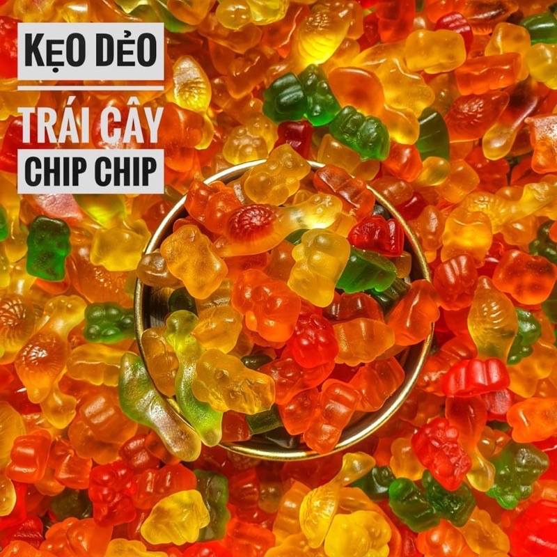 Kẹo dẻo chip chip trái cây Lon 500gr [FREE SHIP] TỪ ĐƠN 50K, [Loại Đặc Biệt] Hàng ngon nhà làm