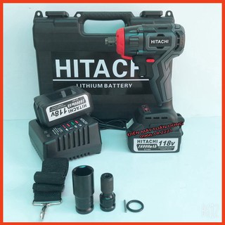 [Chính Hãng] Máy siết bulong KHÔNG CHỔI THAN Hitachi 118V - 3 ĐÈN LED Kèm đầu chuyển vít