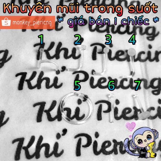 Khuyên mũi trong suốt ( giá bán là 1 cái )