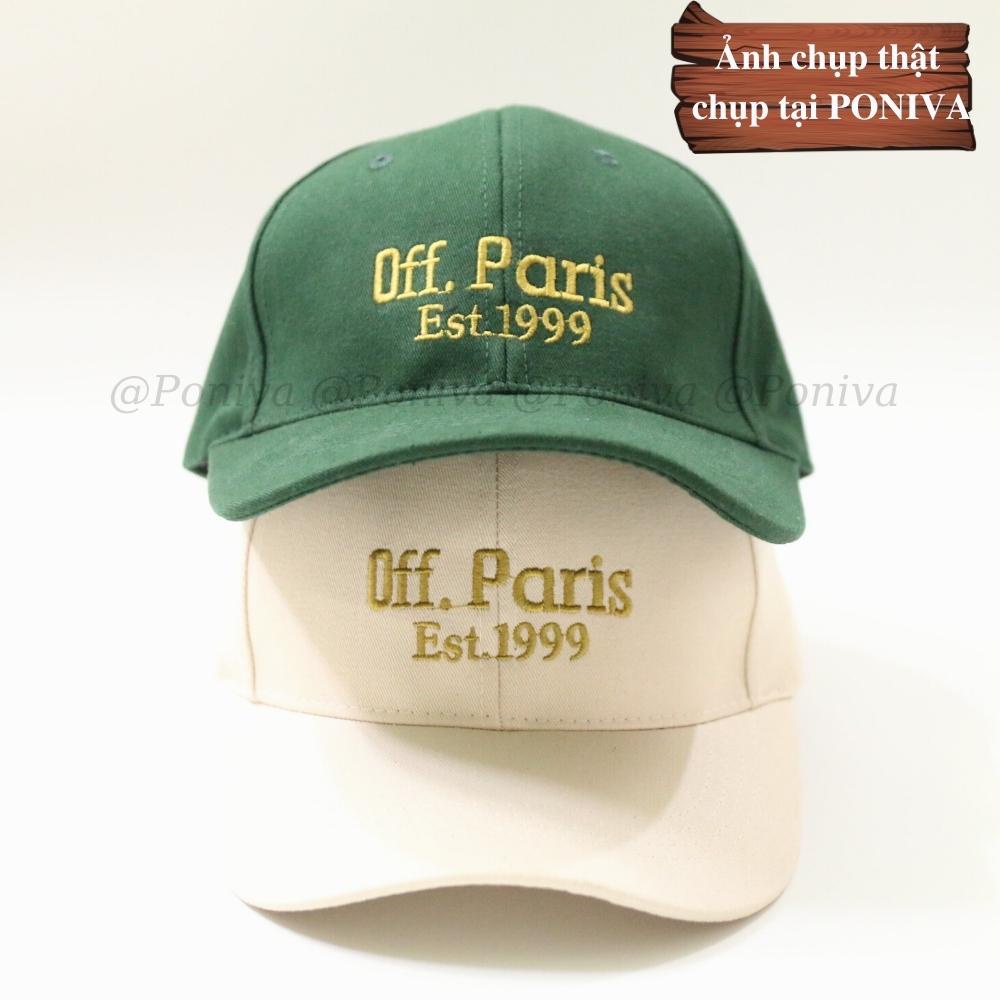 Mũ lưỡi trai ❤️ Nón kết thêu chữ Off Pari.s chất kaki cao cấp form unisex phong cách Ulzzang PONIVA siêu hot