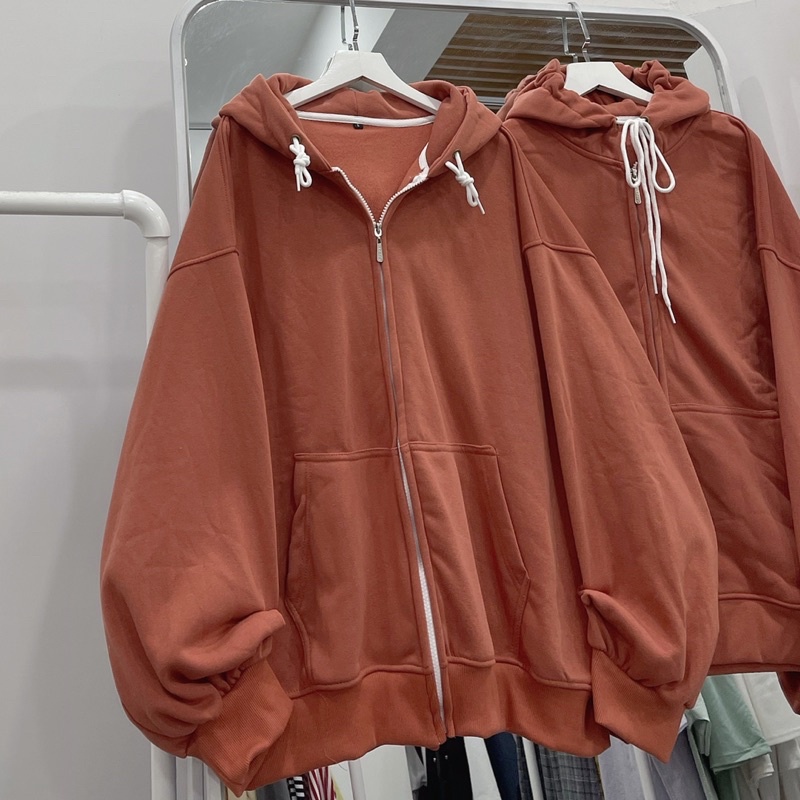 áo khoác nỉ màu cam đất unisex ảnh thật 100% SSSTore ( nam nữ mặc đều được) | BigBuy360 - bigbuy360.vn