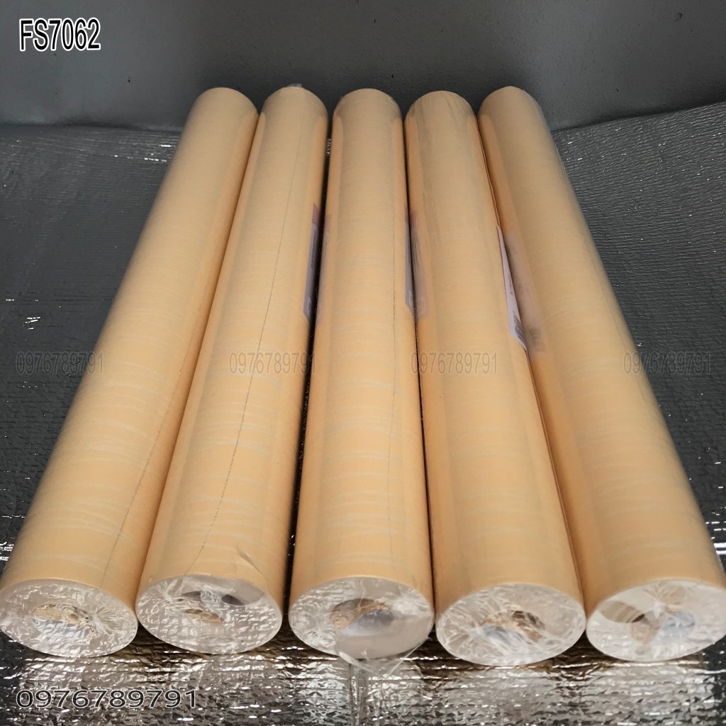 Giấy Dán Tường Vân Chỉ Cách Điệu Màu Vàng FS7062 Cho Phòng Ngủ Phòng Khách Lụa Không Keo Khổ 10m x 53cm