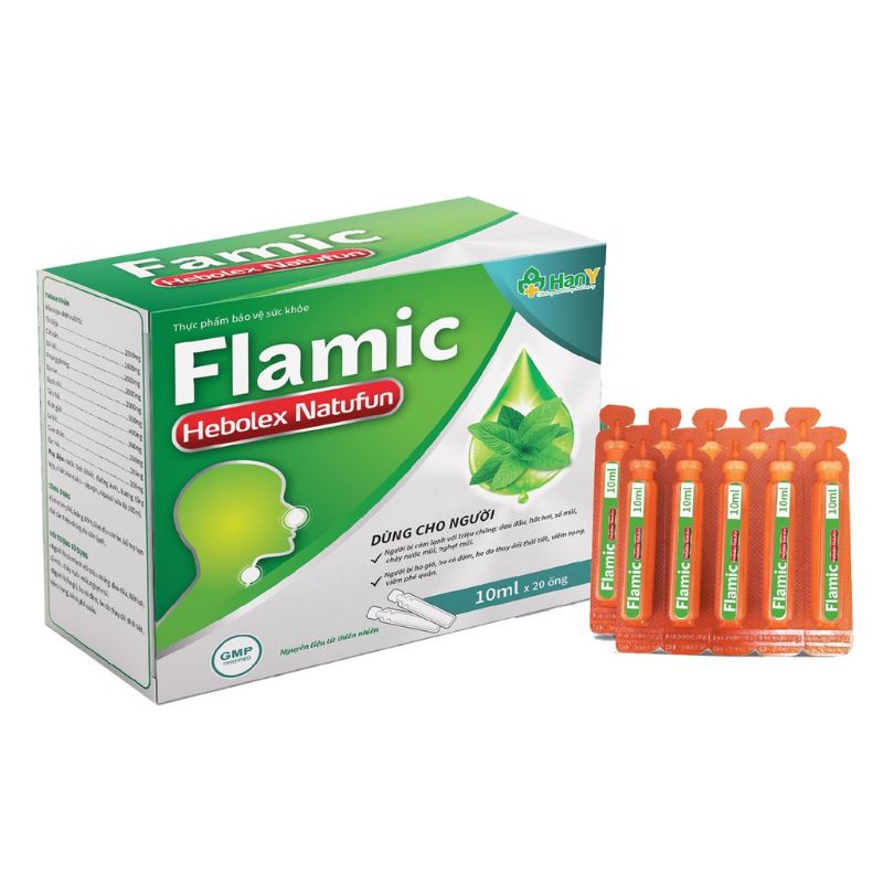 Flamic Hebolex Natufun hỗ trợ cảm lạnh, ho do thay đổi thời tiết hộp 20 ống