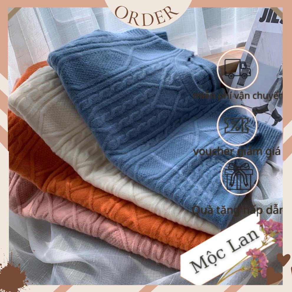 (MộcLan ORDER) Áo vest len gile cổ tròn xoắn thừng form thụng dáng dài xẻ tà style Hàn Quốc (Hàng_Thu_Đông)