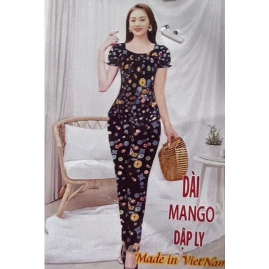 Đồ Bộ Mango Dập Ly Dài Có Tay,Màu Sắc:Chanh