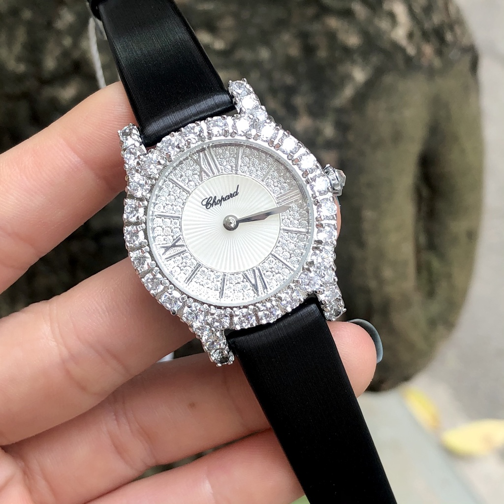 Đồng Hồ Nữ CHOPARD Đính Đá Sang Chảnh, Máy Pin Nhật size 32mm Chống Nước 5ATM