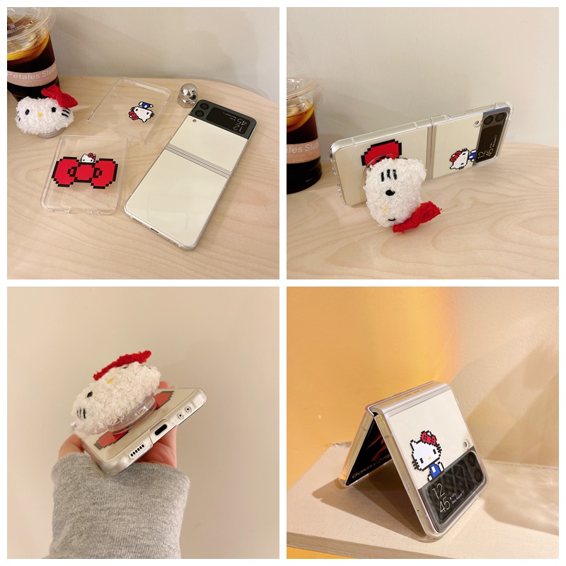 Ốp Điện Thoại PC Cứng Trong Suốt Chống Sốc Có Giá Đỡ Cho Samsung Galaxy Z Flip 3 5G