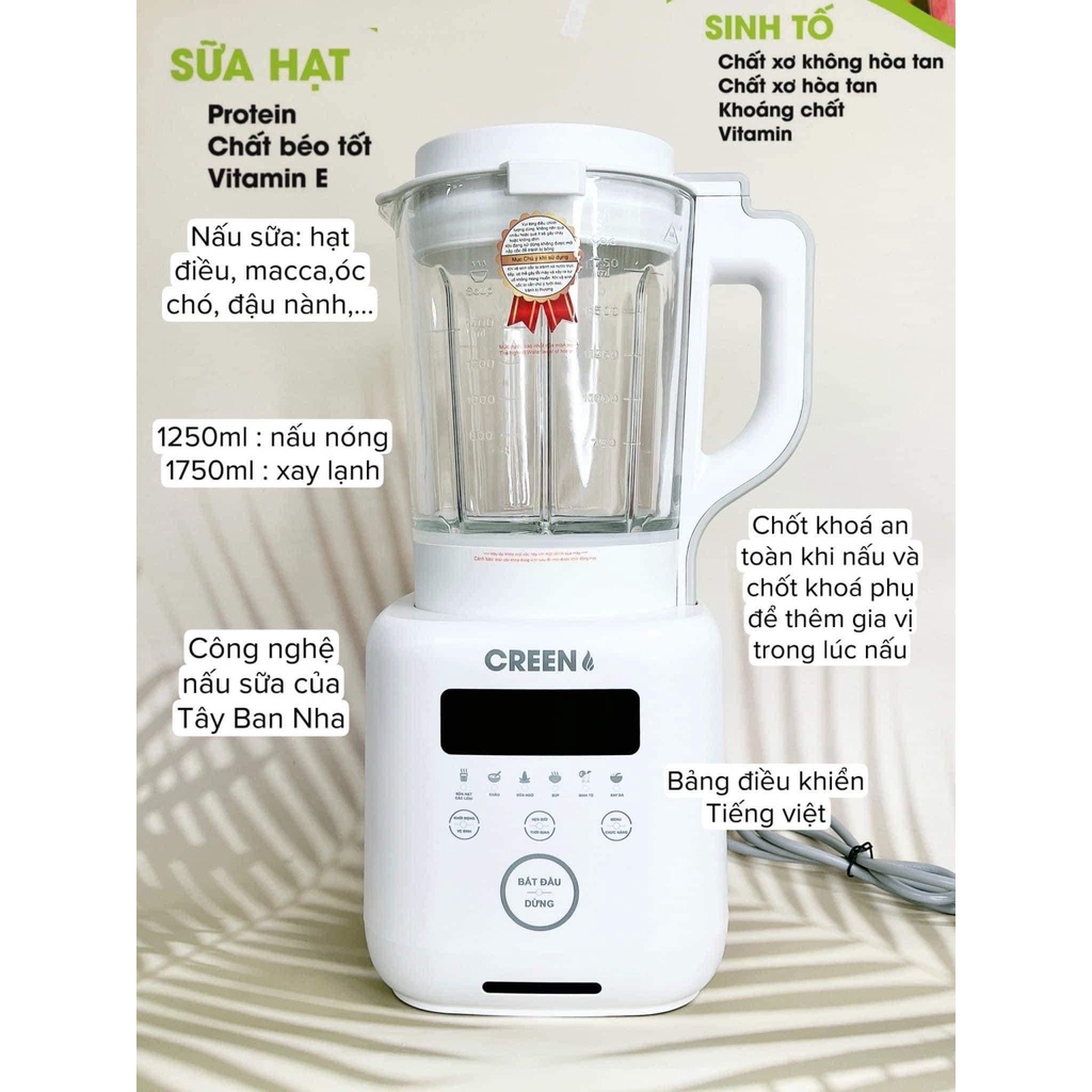 Máy Làm Sữa Hạt Đa Năng  CREEN BA - 138 và Máy làm sữa hạt đa năng Haipai788K