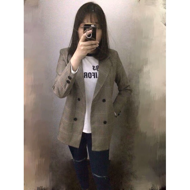 (HÀNG ORDER) Áo Blazer kẻ 2 hàng cúc hot hit GNCM | BigBuy360 - bigbuy360.vn