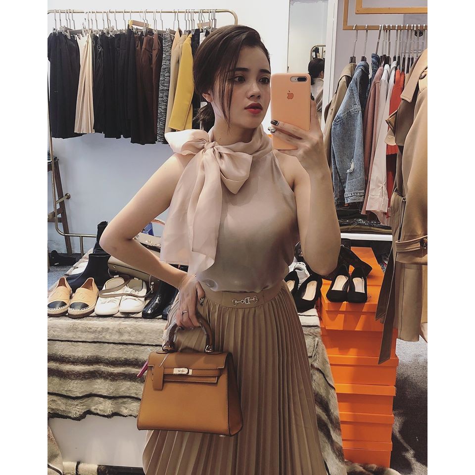 Áo tơ cổ nơ Ruby