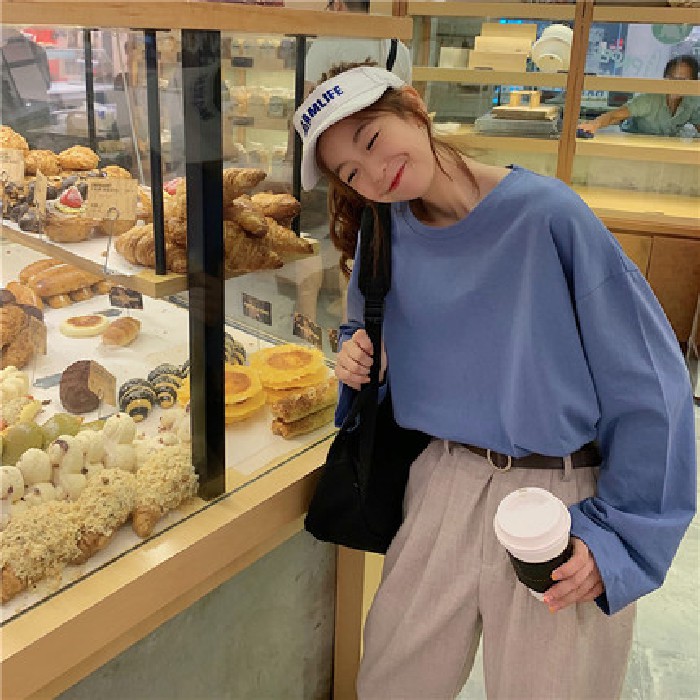 Áo thun DÀI TAY Unisex Basic Tee phông trơn nam nữ lỡ oversize form rộng sweater (ảnh thật/ video có sẵn) | BigBuy360 - bigbuy360.vn