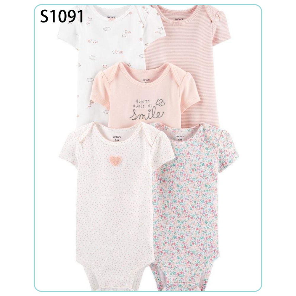 Set 4 Cái Bodysuit MINTSCLOSET Cho Bé Gái - Bé Trai - Sơ Sinh Màu Ngẫu Nhiên Size Từ 0 - 24 Tháng Tuổi - S1091