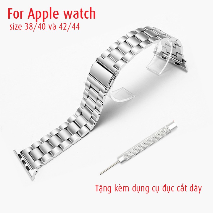 Dây inox đúc không gỉ cho đồng hồ Apple Watch series 1/2/3/4/5 tặng kèm dụng cụ cắt dây - D2004