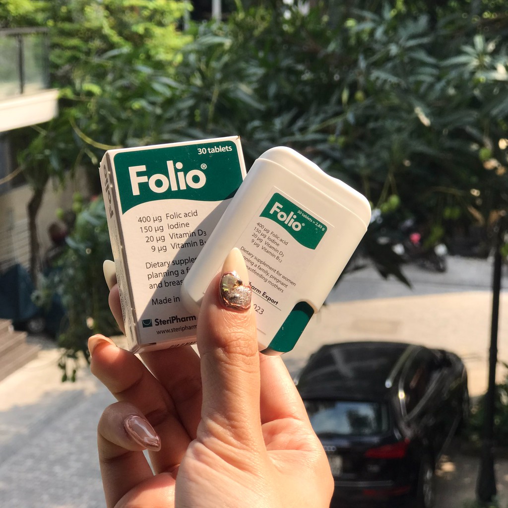 Viên uống bổ sung Acid Folic cho mẹ bầu Folio® - Hộp 30 viên - Hạn chế tối đa nguy cơ dị tật bẩm sinh cho trẻ