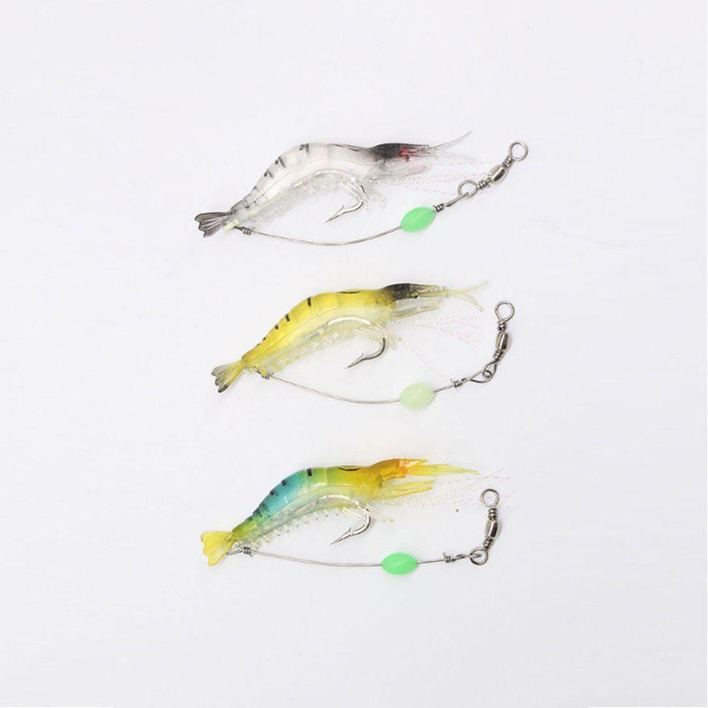 Mồi Câu Cá Giả Hình Tôm Phát Sáng Trong Tối Có Móc Câu Bảo Vệ