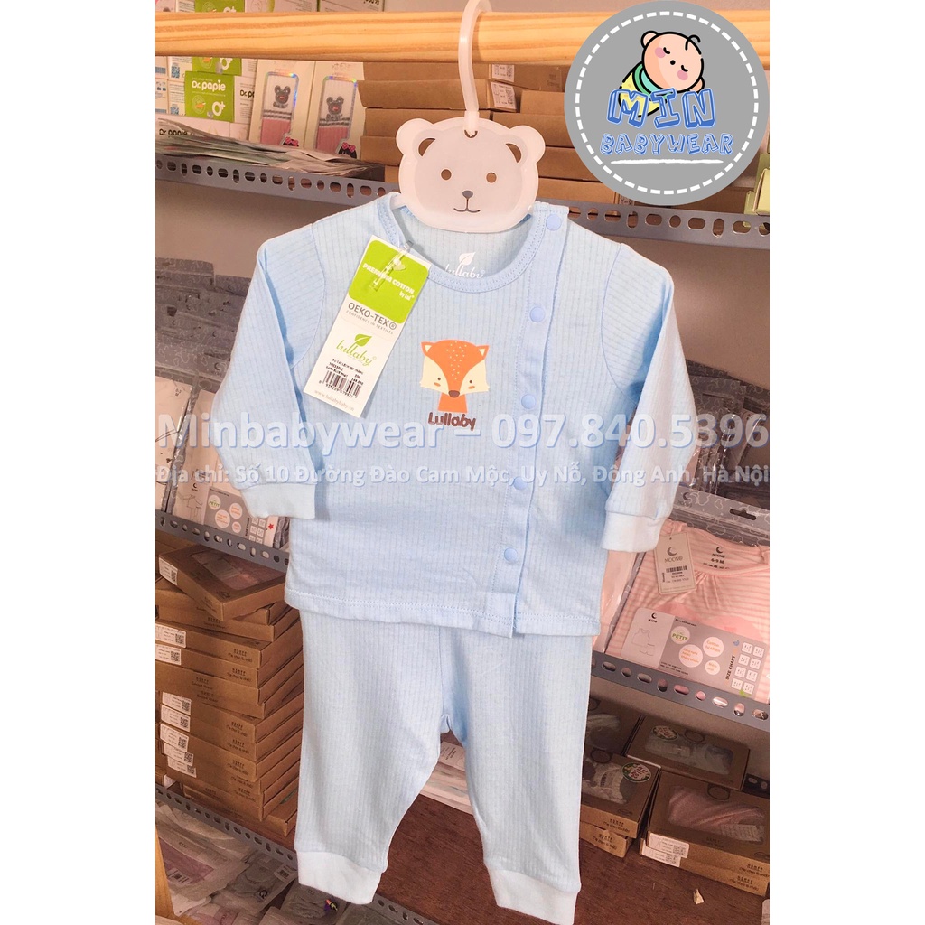 Bộ sơ sinh cài chéo nẹp thẳng chất cotton họa tiết đáng yêu