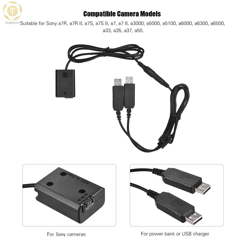 Shipped within 12 hours】 Andoer Dual USB Power Kit AC Adapter Replacement NP-FW50 DC Coupler Dummy Battery Fully Decoded for Sony NEX-3 series, NEX-5N/5R/5C/5T series, NEX-6 series, NEX-7 series, a5000, a6300, a6000, A33,DSC-RX10 RX10 II Camera Adap [TO]