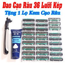 BỘ DAO CẠO RÂU CAO CẤP 38 MÓN (1 CÁN DAO + 36 LƯỠI + 1 TUÝP KEM CẠO)