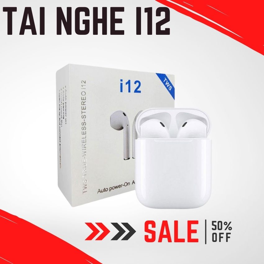Tai Nghe Bluetooth Không Dây Nhét Tai I12 Kiêm Pin Sạc Dự Phòngkancer.shop01