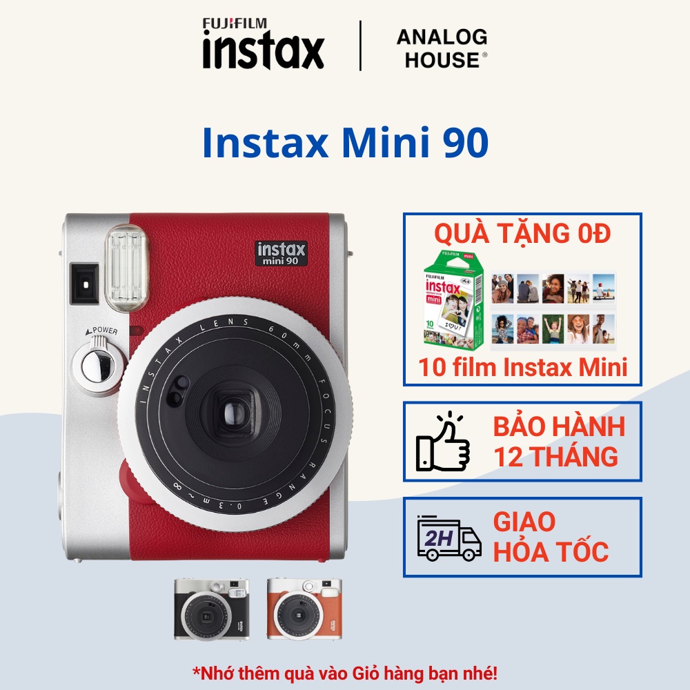 Instax Mini 90 - Máy ảnh lấy liền Fujifilm | Chính hãng - BH 12T - Tặng 10 film