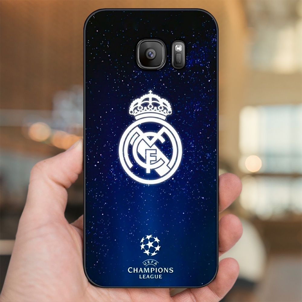 Ốp lưng Samsung S6, S6 Edge, S6 Edge Plus, S7, S7 Edge viền đen in hình Real Madrid
