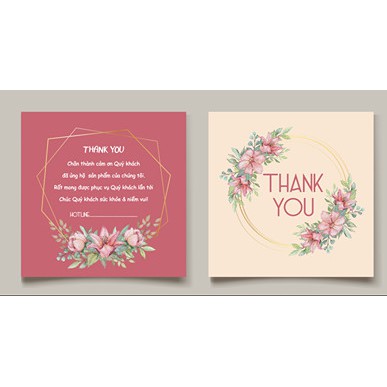 Thiệp cảm ơn, card thank you 100 cái