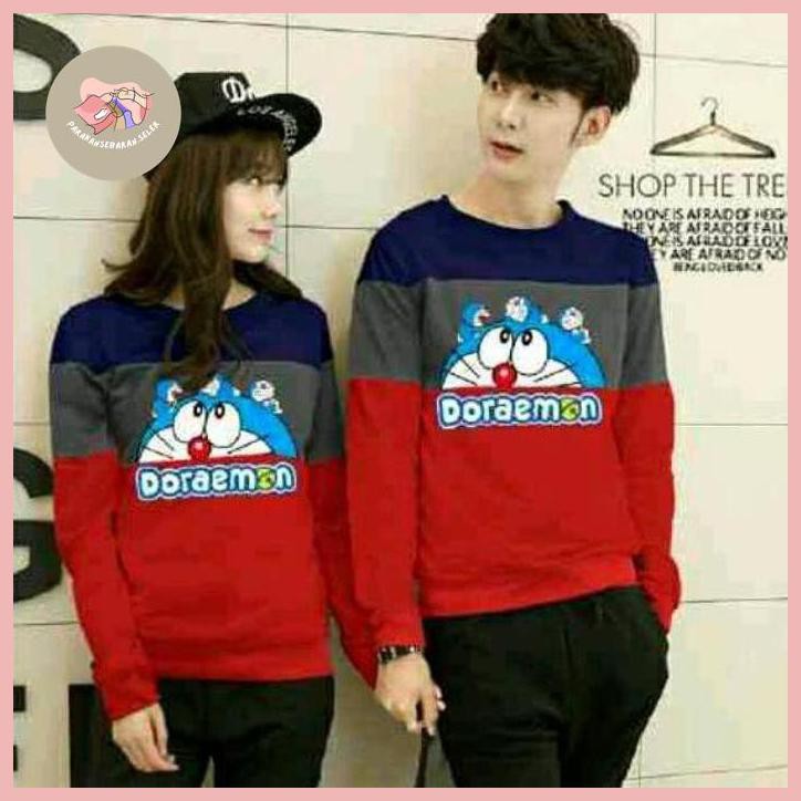 Áo Sweater Cặp In Hình Doraemon Dễ Thương