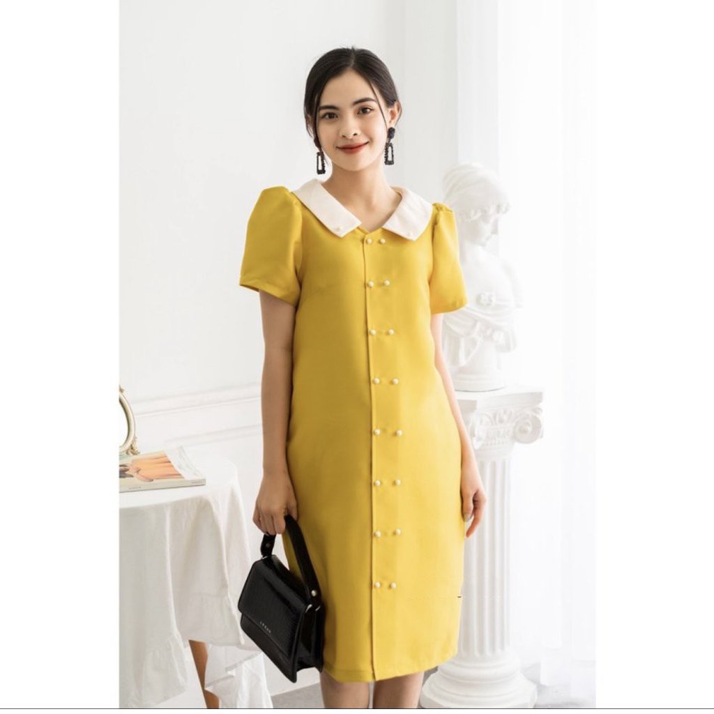 Đầm bầu thời trang thiết kế MB258 chất chéo hàn freesize từ 45 đến 70kg