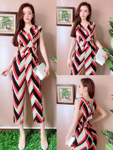 JUMSUIT LỤA HÀN HOẠ TIẾT ĐẸP