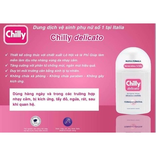 Dung dịch vệ sinh phụ nữ chilly delicato 200ml- sản phẩm bán chạy số 1 tại italy