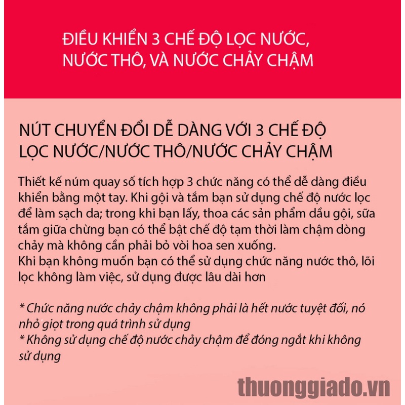 Vòi hoa sen tăng áp lọc nước xiaomi diiib, khử clo, 3 chức năng sử dụng DXHS004