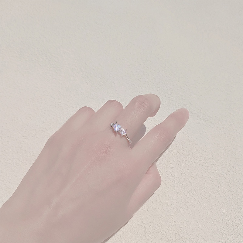 925 Silver Moon Star Ring Fashion For Women