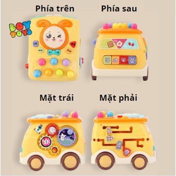 Hộp nhạc ô tô đa năng 6 mặt có đèn, nhạc, hình khối giúp bé phát triển tư duy và nhận biết màu sắc