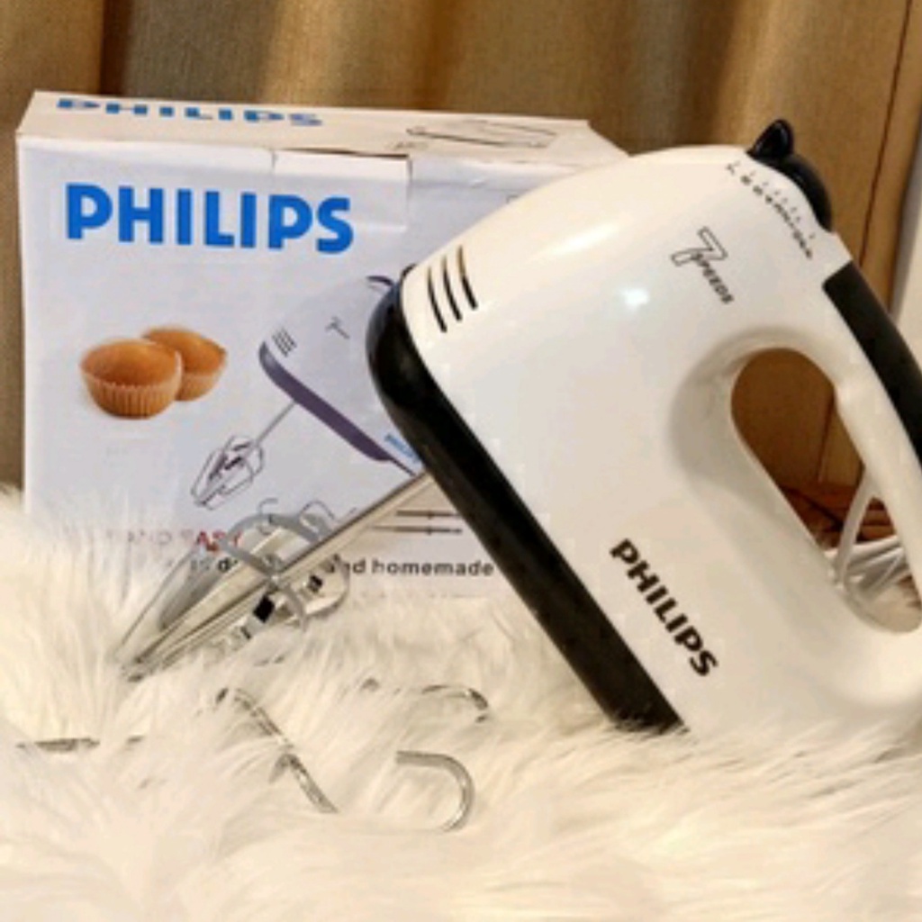 Máy đánh trứng Philips cầm tay mini  7 tốc độ, Máy nhào bột trộn bột đa năng tiện lợi