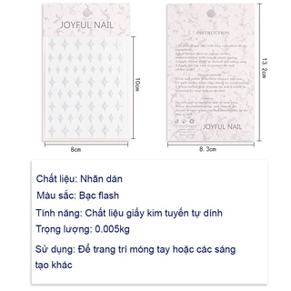 Sticker nail nhũ flash trang trí móng