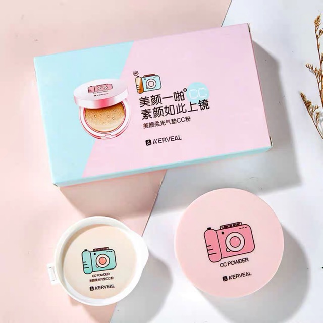 Set phấn nước nền máy ảnh A'ERVEAL CC Powder tặng kèm lõi thay dễ thương Senabeauty | BigBuy360 - bigbuy360.vn