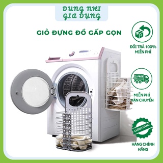 Giỏ đựng đồ gấp gọn thông minh giỏ treo tường đựng đồ dùng đồ nhà tắm kèm móc dán keo