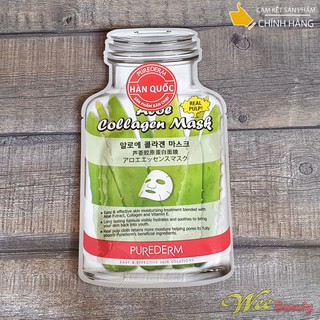 Mặt Nạ Collagen Nha Đam Purederm - Hình chai [01 Miếng/Gói 18g] [Hàn Quốc]