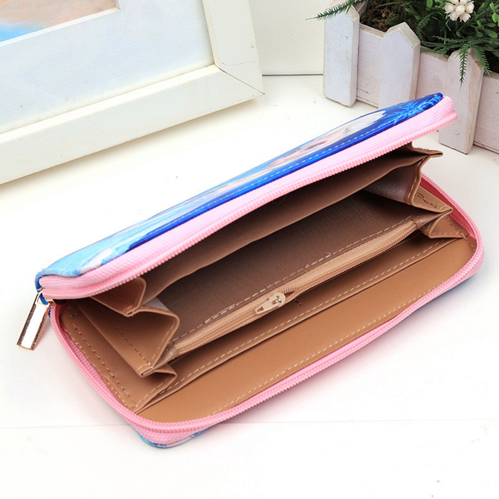 Ví Dài Cầm Tay Có Khóa Kéo In Hoạt Hình Frozen Dễ Thương Cho Bé Gái