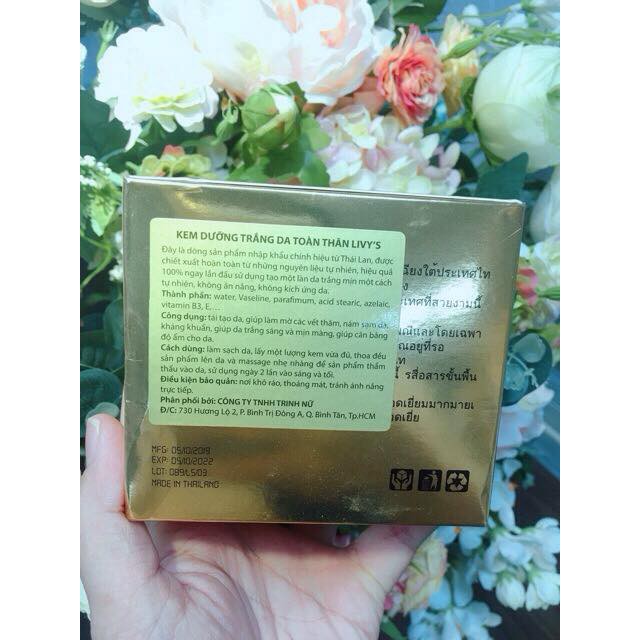 Kem body livy's trắng da chống nắng spf45++ 250g