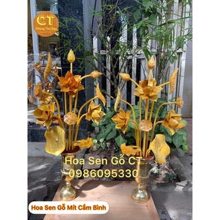 Hoa sen gỗ cắm bình