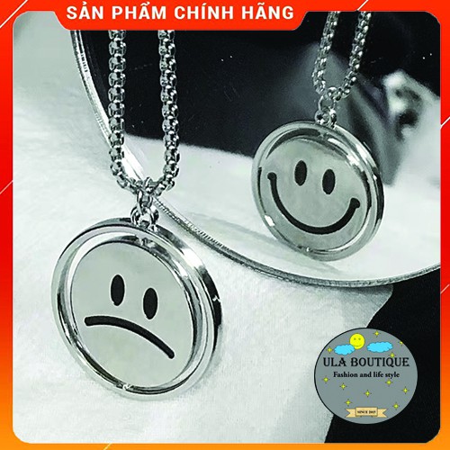 Vòng cổ mặt cười mặt mếu có thể xoay tròn Ula Boutique phong cách Hàn Quốc VC3
