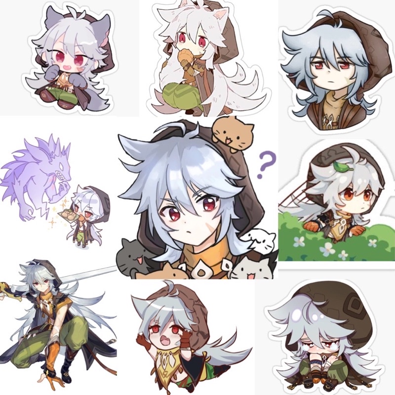 Hình dán Sticker Azor build Genshin impact 30-60 ảnh khác nhau ép lụa chống xước chống nước