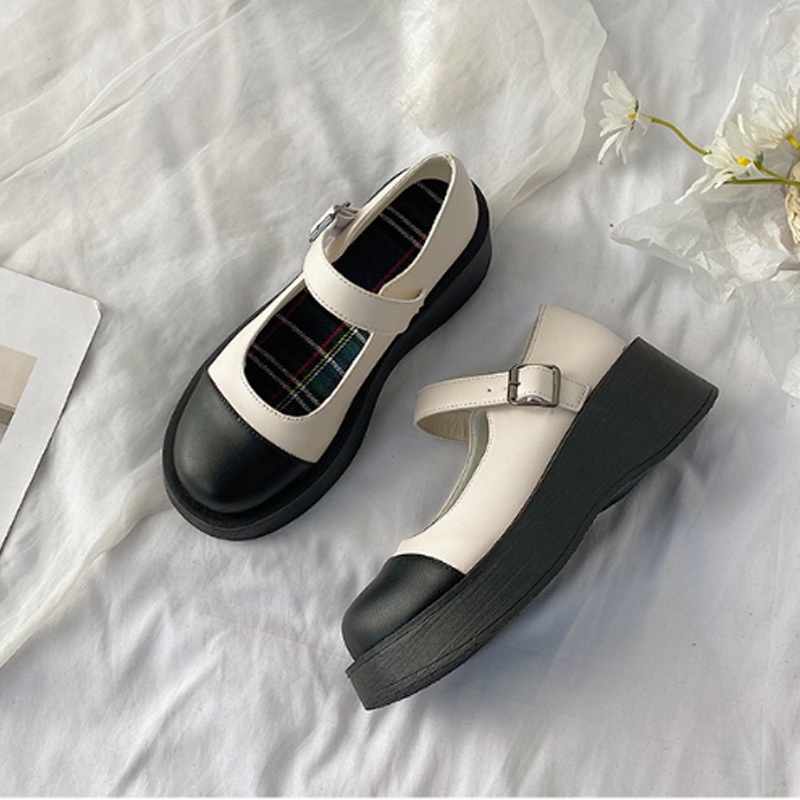 Giày Lolita Quai Ngang Đế Cao Su 4Cm Tăng Chiều Cao Siêu Êm Chân Giày Nữ Cao Cấp  LB023-Molita